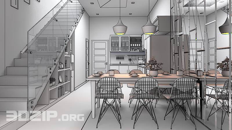 Free 3D Interior Scenes file Sketchup Share 26 by Tuan Tran