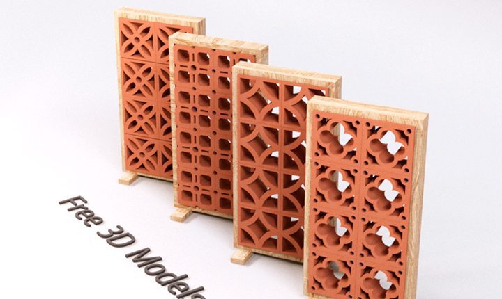 Decorative Bricks Set 1 Free 3D Model free download (6)
