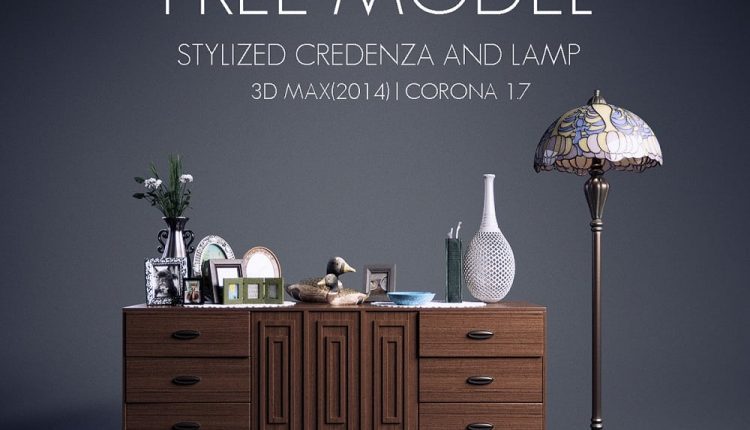 Free-Model-Credenza-and-Lamp