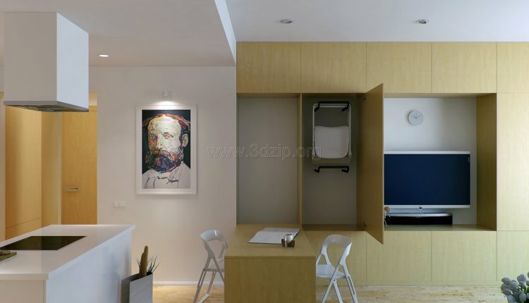 free-oleg-3d-wood-white-interior-scene (3)