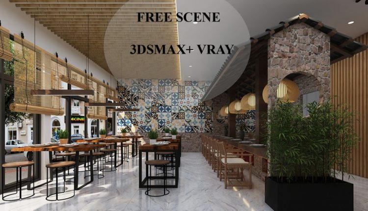 3D Model Interior Coffee 4 Scenes File 3dsmax 1