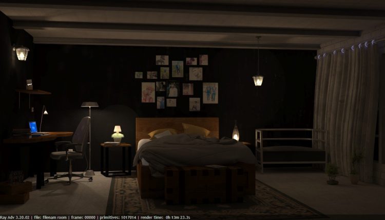 3D Interior Scenes File 3dsmax Model Bedroom 46-3