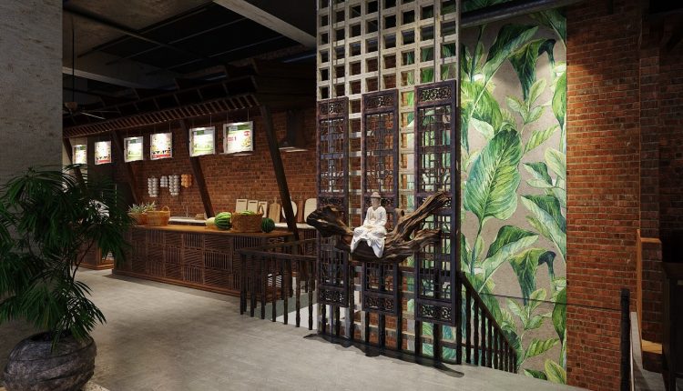 3D Model Interior Restaurant 221 Free Download 1