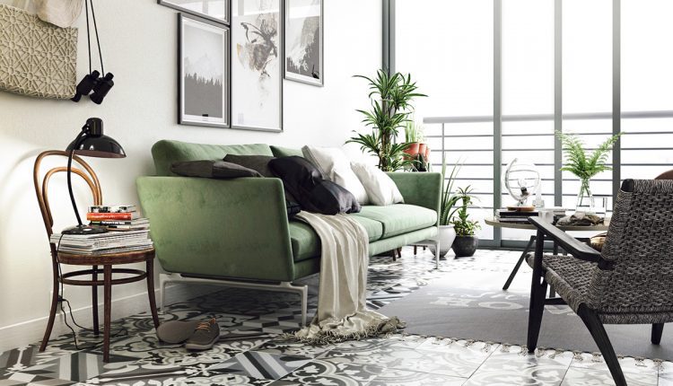 3D Interior Scenes Model Vintage Living Room 222 -7