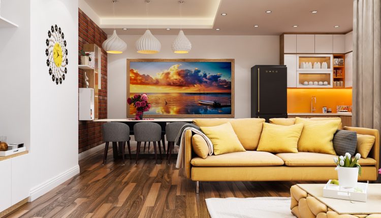 3D Interior Kitchen- Livingroom 13-2
