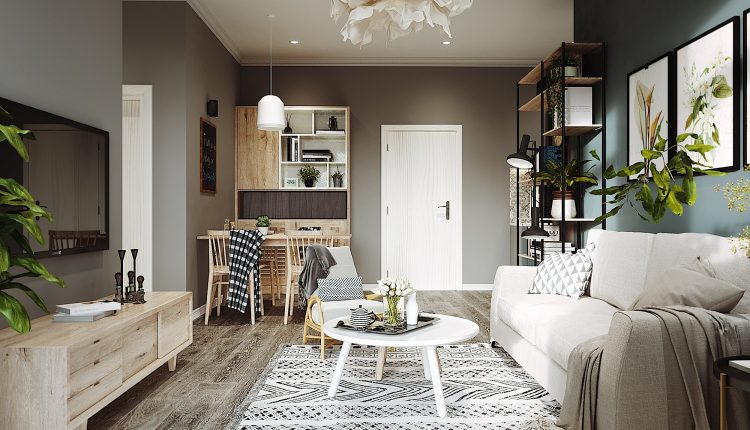3D Interior Scandinavian House Scene 3dsmax Free Dowload 4