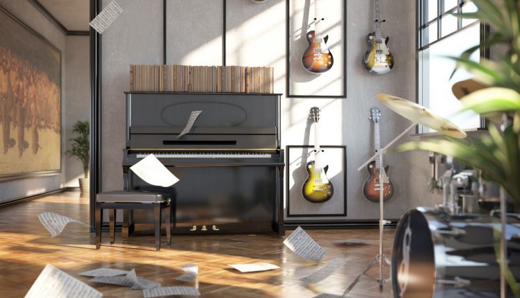 3D Interior Scenes File 3dsmax Model Music Laboratory 1