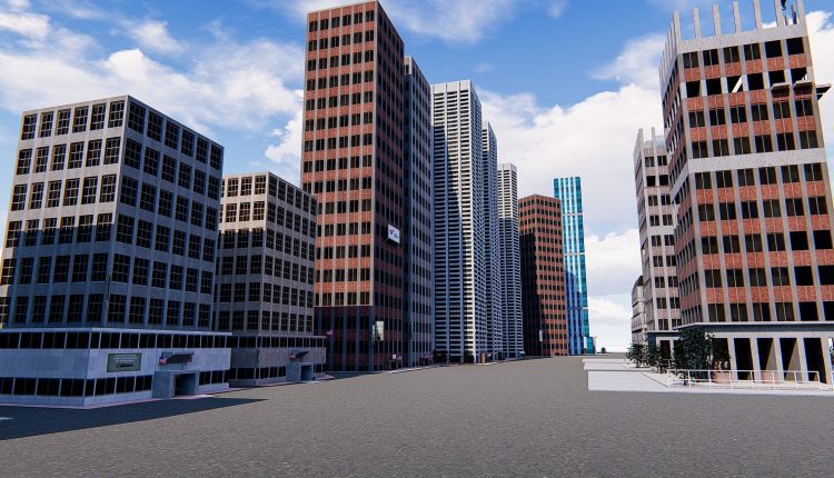 3D Exterior Office Buildings Skyscrapers 3dsmax Free Download 1