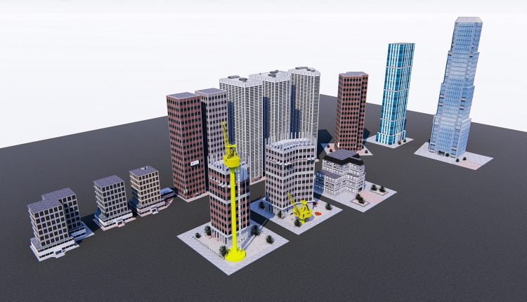 3D Exterior Office Buildings Skyscrapers 3dsmax Free Download 3