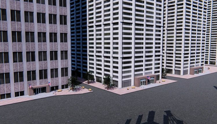 3D Exterior Office Buildings Skyscrapers 3dsmax Free Download 6
