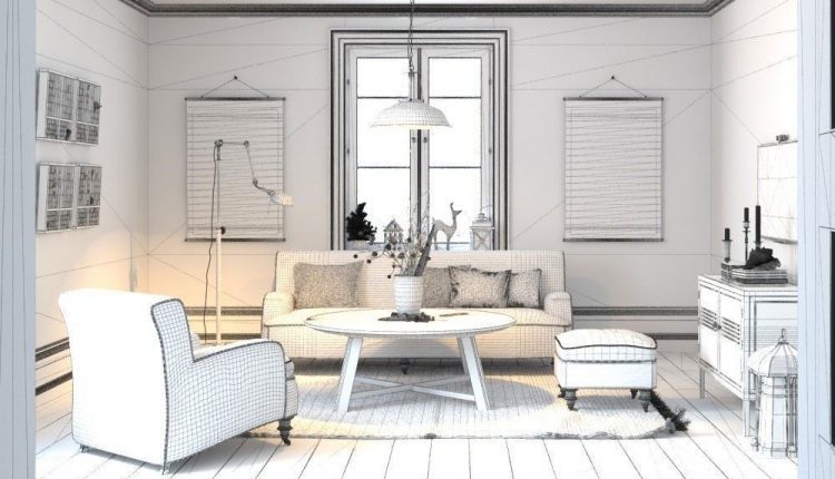 3D Interior Scenes File 3dsmax Model Livingroom 252-2