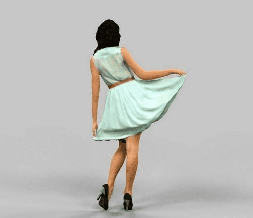 3d Girl Lifting Green Dress Model 32 Free Download 3