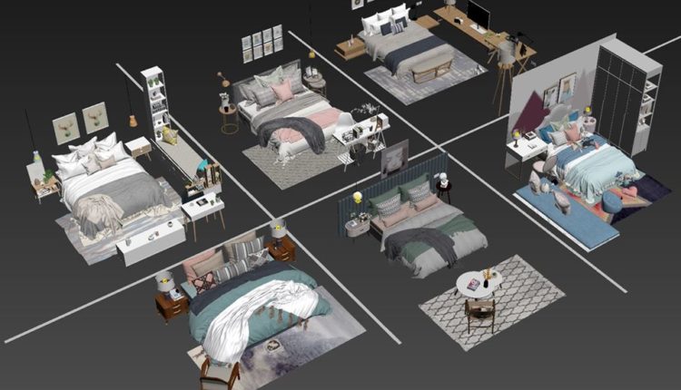3D Bed Model 187 Free Download By DoanNguyen