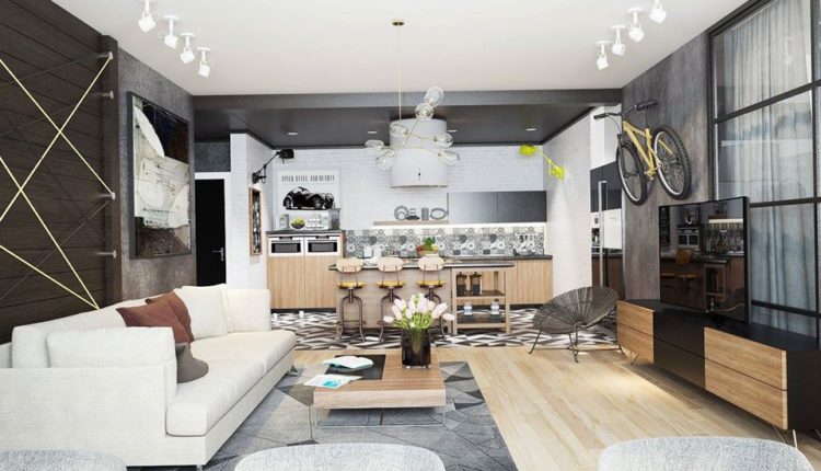 3D Interior Kitchen- Livingroom 48 Scene 3dsmax By PeaHouse Free Download 1