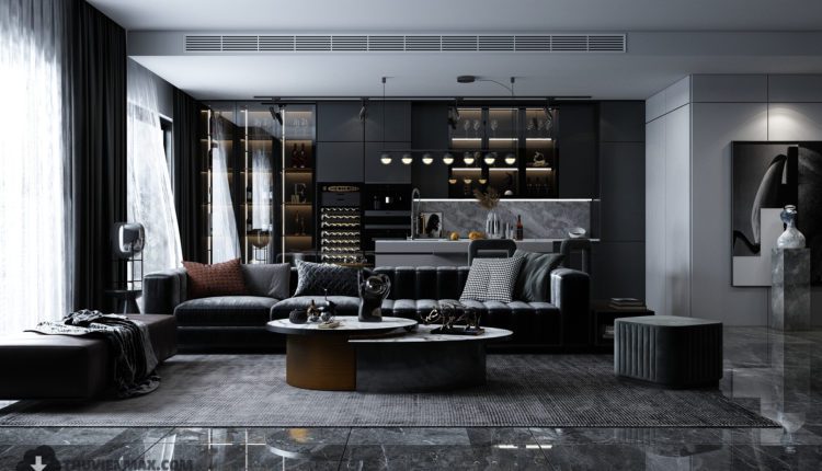 3D Interior Scene File 3dsmax Model Livingroom 336 By HuyHieuLee