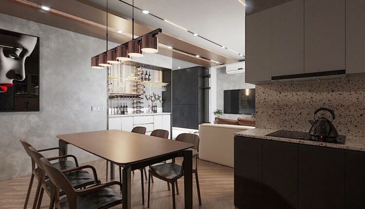 3D Interior Kitchen – Livingroom 92 Scene 3dsmax By Dung Chan Free Download (2)
