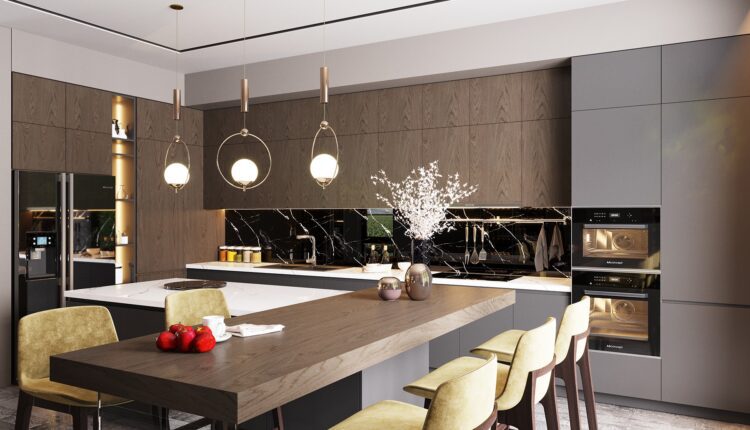 3D Interior Scenes File 3dsmax Model Kitchen – Dining Room 23 By AAconcept