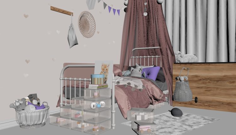 3d Model Interior Children Room 5 Free Do ( (4)