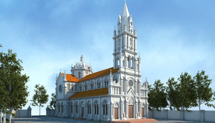 3D Exterior Church Scene File 3dsmax By DangDuc Free Download 2
