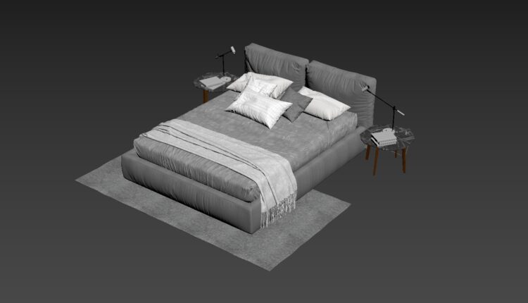 3D Bed Model 199 Free Download (1)