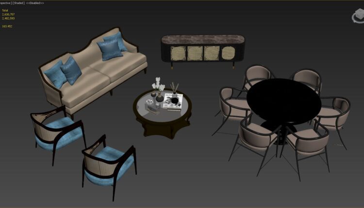 3D Model Indochine Furniture Set By D3 studio 1