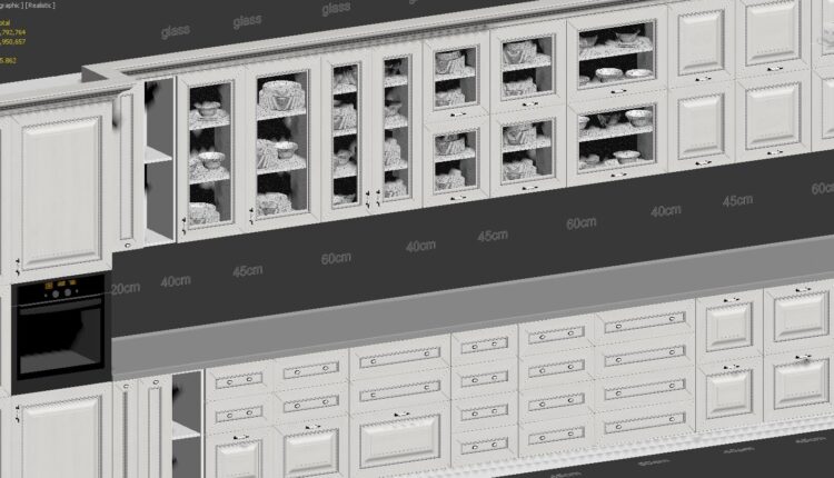 Free 3D Model A set of classic kitchen download