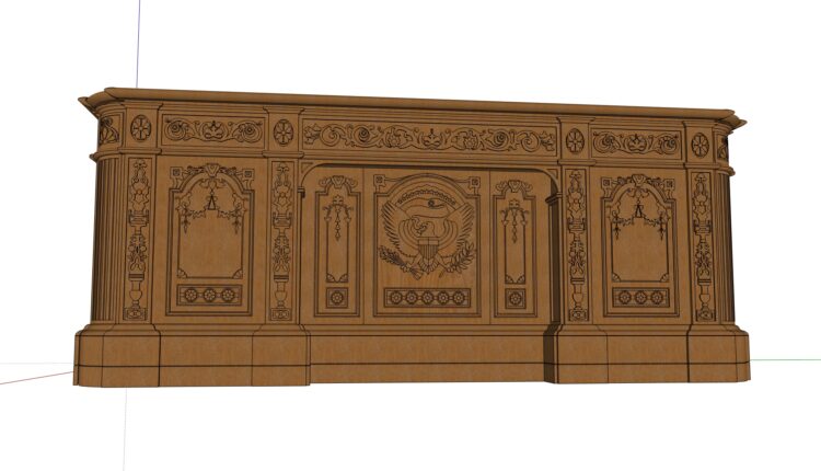 Free 3D Model White House presidential desk