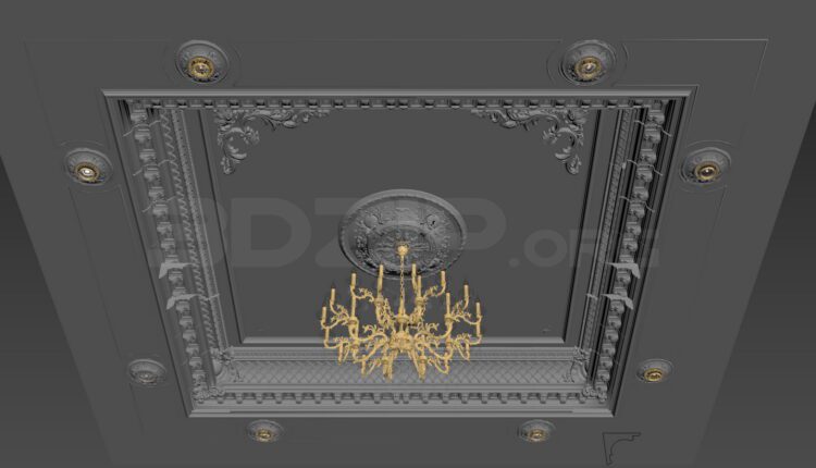 3D Neoclassical Plaster Ceiling Model 192 Free Download By Tuan Anh