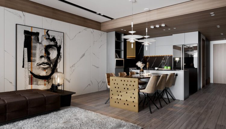 3D Interior Kitchen – Livingroom 175 Scene 3dsmax By Nguyen Ha 5