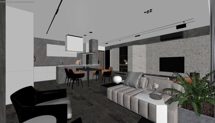 3D Interior Kitchen – Livingroom 200 Scene 3dsmax By Tran Nghia 2