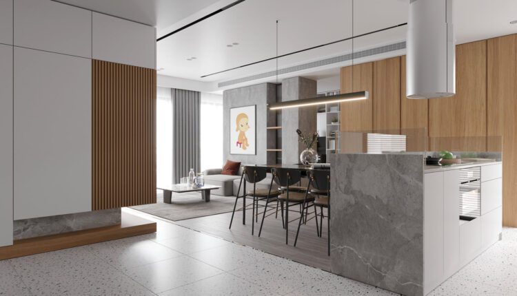 3D Interior Kitchen – Livingroom 211 Scene 3dsmax By Nguyen Ha 3
