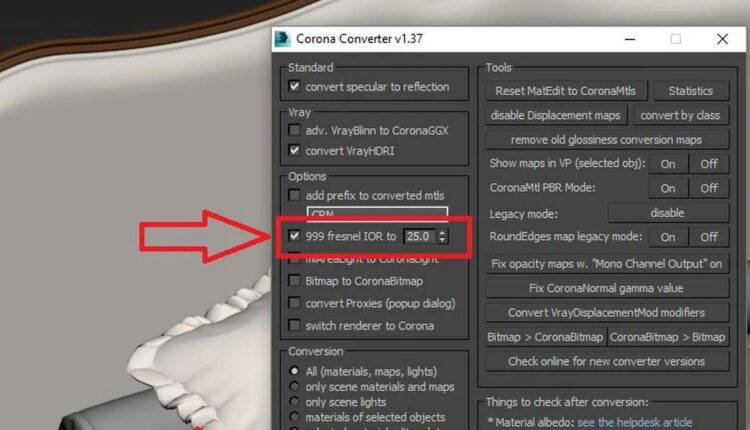 How to convert corona and vray materials