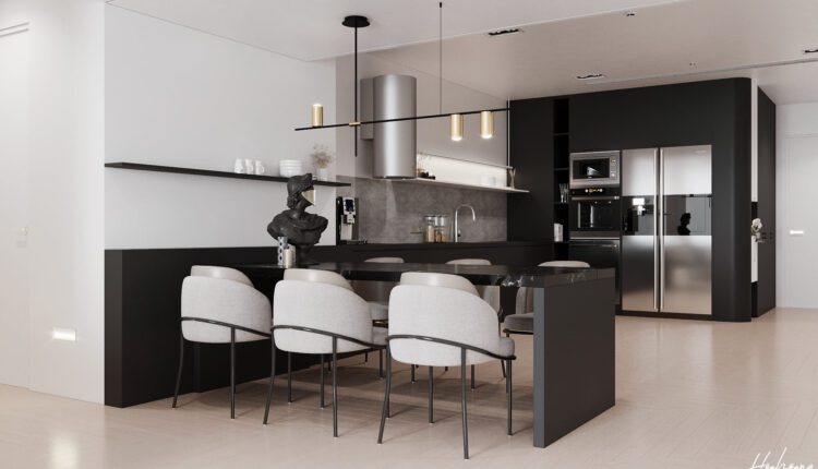 3D Interior Kitchen – Livingroom 269 Scene 3dsmax by Hoa Hoang 2