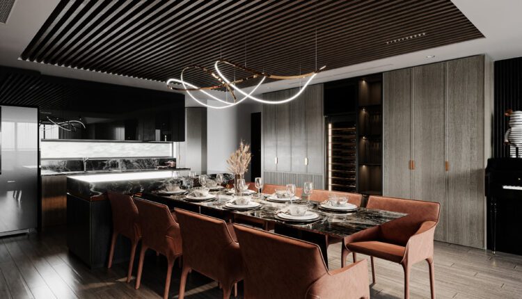 3D Interior Kitchen – Livingroom 296 Scene 3dsmax By Tuan Anh Nguyen