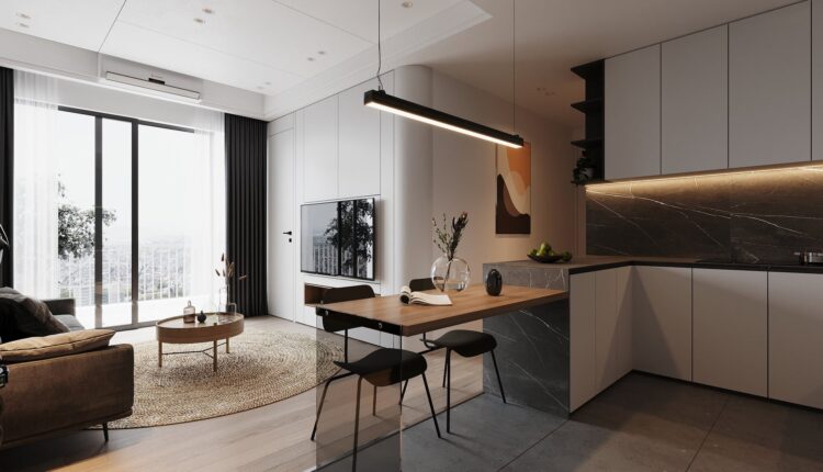 3D Interior Kitchen – Livingroom 306 Scene 3dsmax By Quoc Quyen
