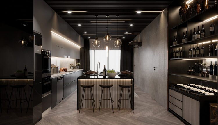 3D Interior Kitchen – Livingroom 312 Scene 3dsmax By Tran Trung Hieu