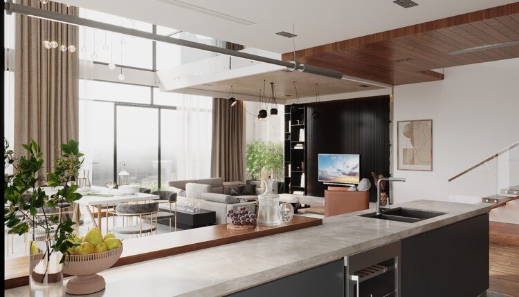 3D Interior Kitchen – Livingroom 313 Scene 3dsmax By Thao Pon