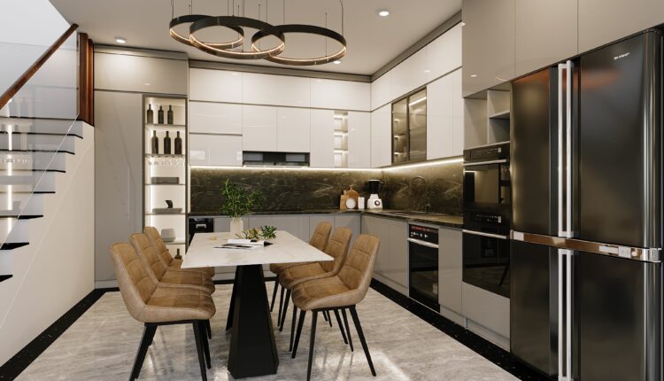 9558 3D Interior Kitchen – Livingroom Scene 3dsmax By Quang Pham