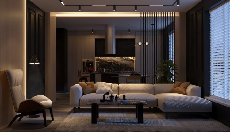 9561 3D Interior Kitchen – Livingroom Scene 3dsmax By Huynh Ngoc Thinh