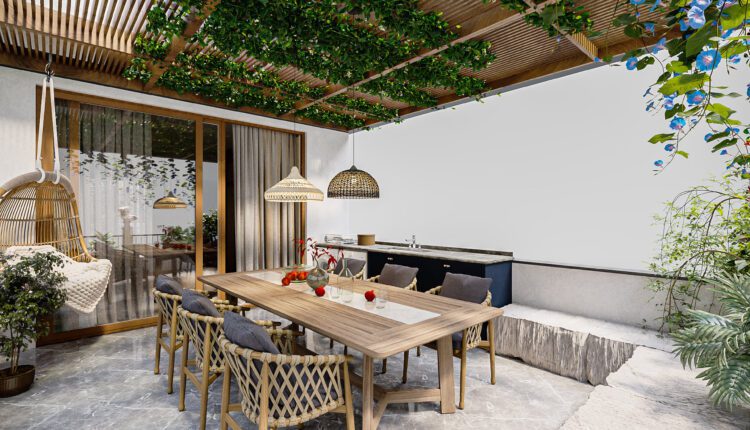 9563 3D Exterior Garden House Scene Model 3dsmax Pham Dung
