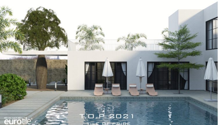 9580. 3D Model of Exterior Pool House For Free Download by Tran Quoc Cuong