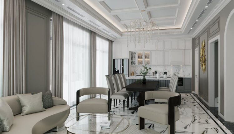 9591. 3D Interior Living room- kitchen Model Download by Duong Bui