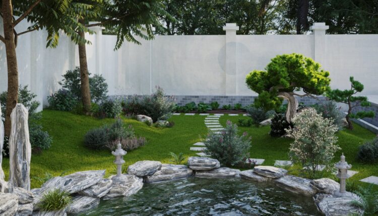 9592. 3D Exterior Garden Landscape Model Download by Quann Keuu