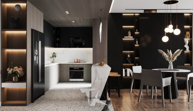 9605. 3D Interior Living room- kitchen Model Download by Luong Dinh Thanh