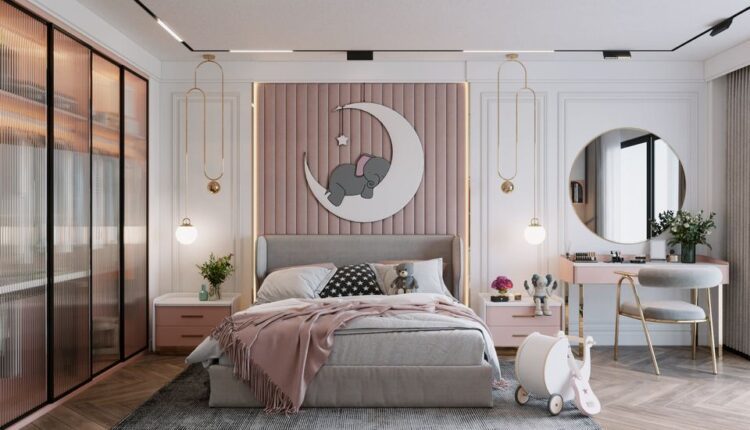 9642. 3D Interior Children Room Model For Free Download by by Trang Chuot