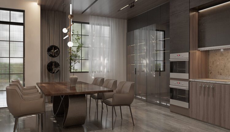 9686. 3D Interior Living Room – Kitchen Model Download by Dang Quynh