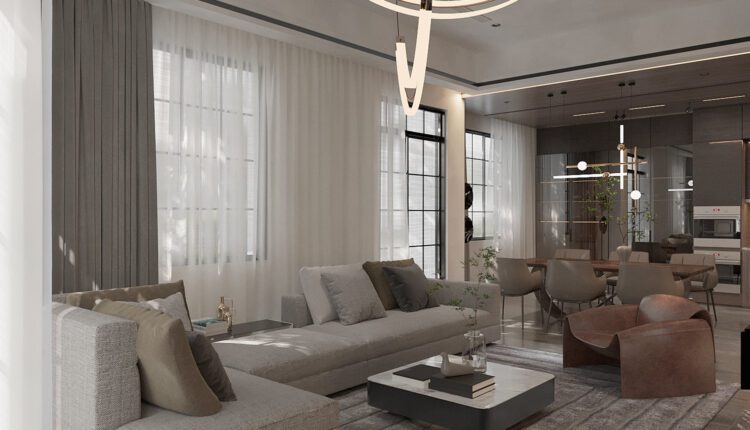 9686. 3D Interior Living Room – Kitchen Model Download by Dang Quynh