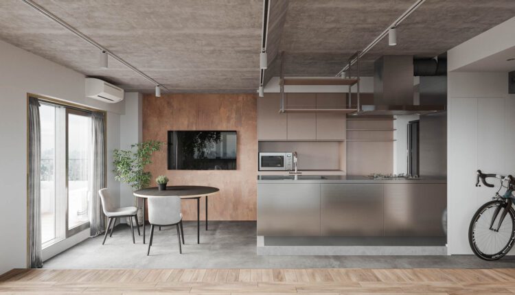 9688. Download Free 3D Interior Living Room – Kitchen Model By Le Hai