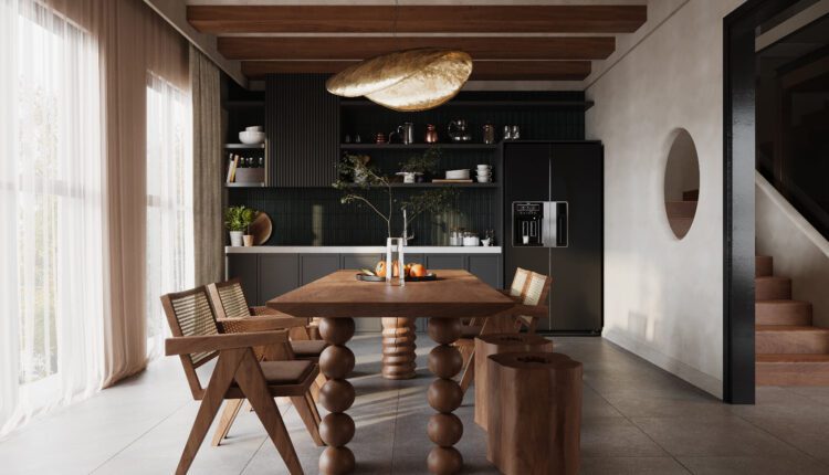 9706. Download Free 3D Interior Living Room – Kitchen Model By Nguyen Ha