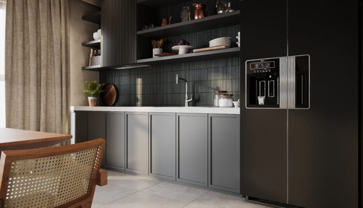 9706. Download Free 3D Interior Living Room – Kitchen Model By Nguyen Ha